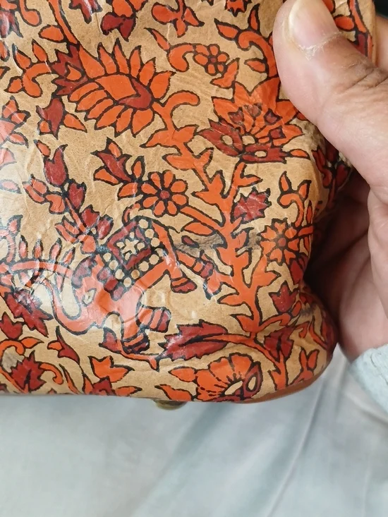 Patricia Nash 10th Anniversary Kisslock Satchel in Orange Brown - Picture 7 of 10